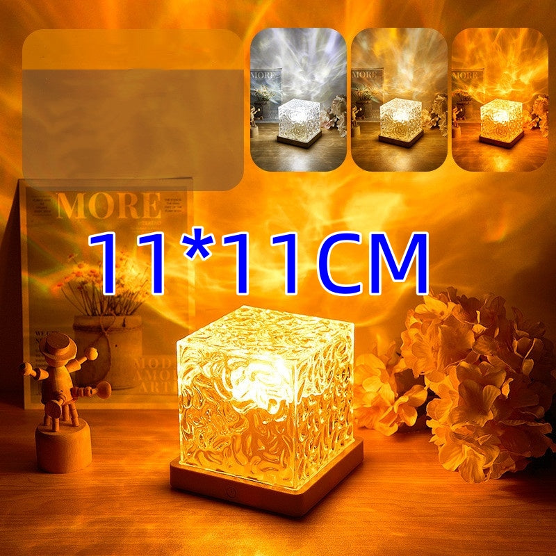 LED Water Ripple Ambient Night Light, 16 Color Gifts USB Rotating Projection Crystal