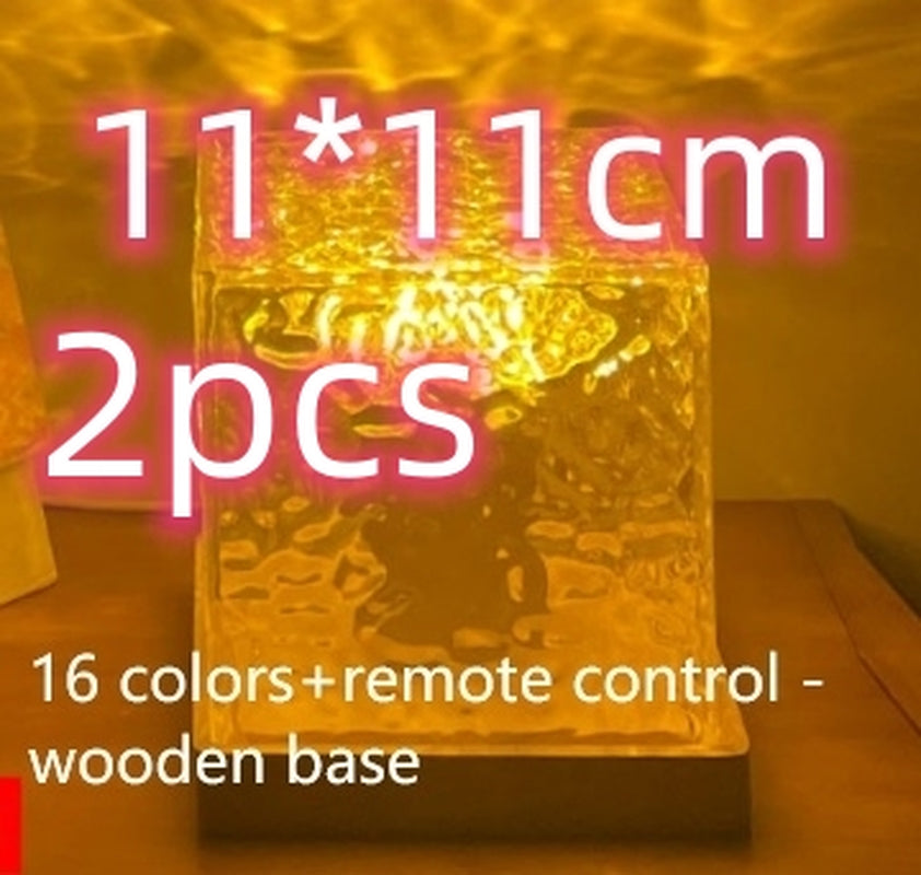 LED Water Ripple Ambient Night Light, 16 Color Gifts USB Rotating Projection Crystal