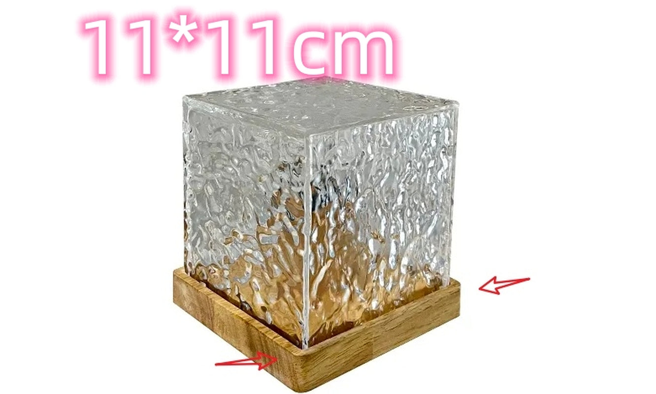 LED Water Ripple Ambient Night Light, 16 Color Gifts USB Rotating Projection Crystal