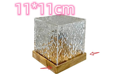 LED Water Ripple Ambient Night Light, 16 Color Gifts USB Rotating Projection Crystal 