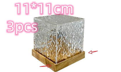 LED Water Ripple Ambient Night Light, 16 Color Gifts USB Rotating Projection Crystal 